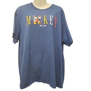 Disney Mickey Mouse Unisex Navy Blue Tee Shirt Size XL